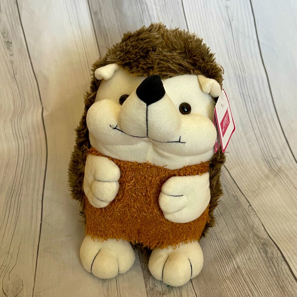 Adorable Brown Cream Hedgehog Plush Stuffed Animal
